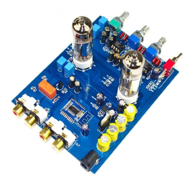 Audio csöves előerősítő DC 12 V  2 A HIFI  -  6J5 elektroncső, Bluetooth 4.2 5.0