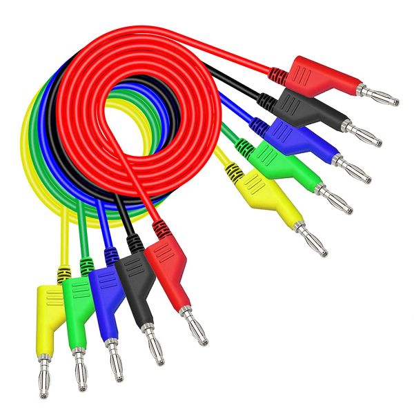 Test Cable - 5 db színes egymásra rakható banándugó csatlakozó készlet.